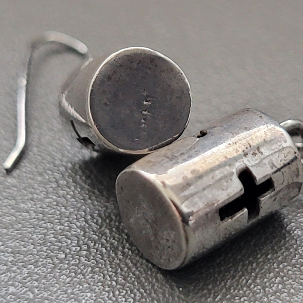 925 Sterling Silver Openwork Cross Drop Earrings | Oxidized Artisanal - Picture 4 of 6